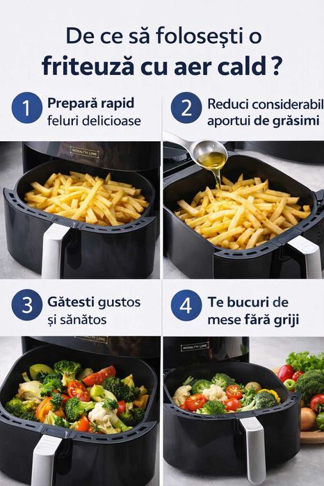 Friteuza Air Fryer Royalty Line 3.5L 1200W Gatire fara ulei