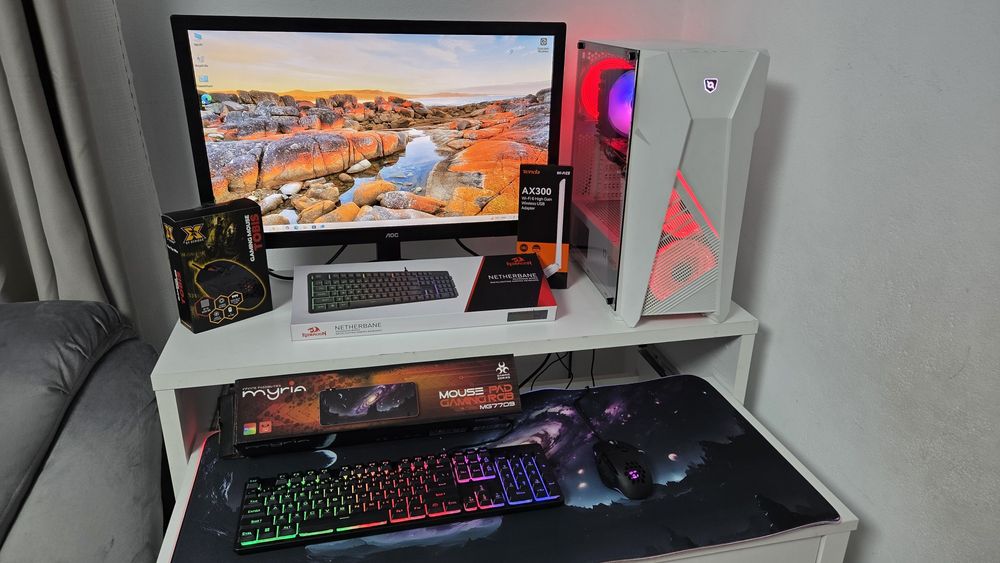 Sistem Gaming Complet i7+24gb RAM + RX 580 8GB GDDR5+stocare  1 tb  +Monitor gaming 27 inch+ mouse +tastatura gaming+mouse pad rgb+ internet wiffi