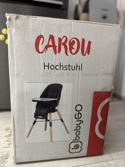 Scaun de masă BabyGo 360, alb – stare bună