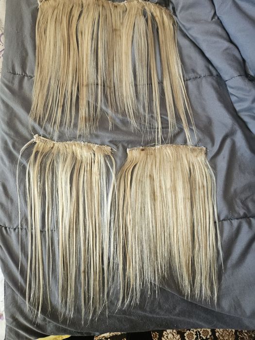 Естествена коса  в три разцветът и дължини руска естествена коса