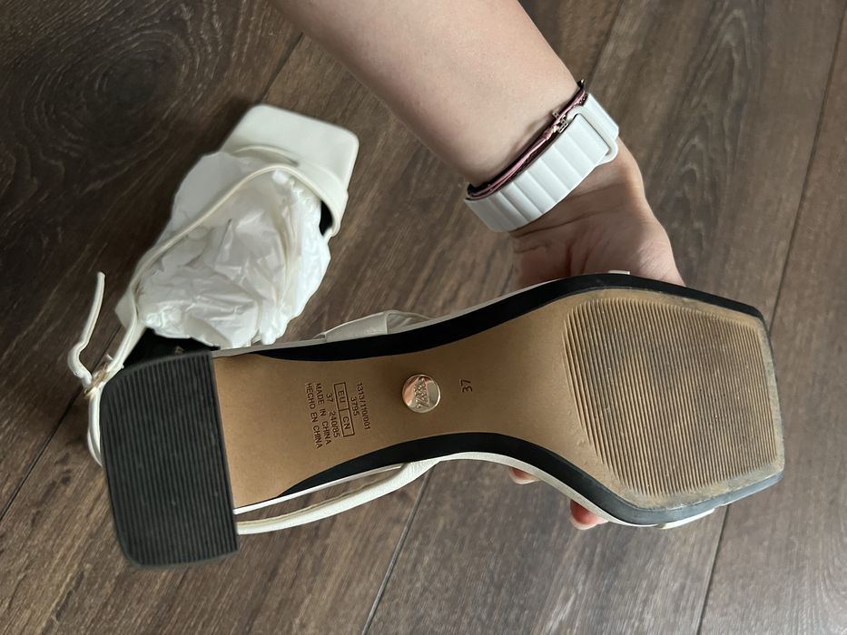 Sandale zara albe -piele naturala 37