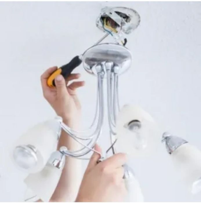 Установка люстр, гардин