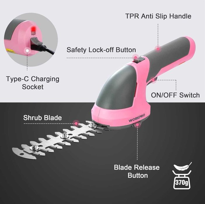 Aкумулаторна ножица за трева и храсти 2 в 1, 7.2V, 2000 mAh батерия
