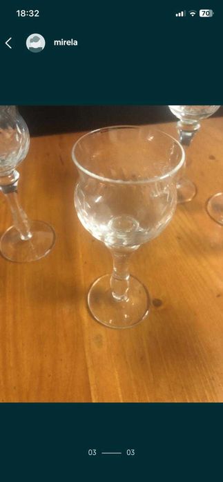 Pahare lichior vechi, sticla groasa  model cazinou