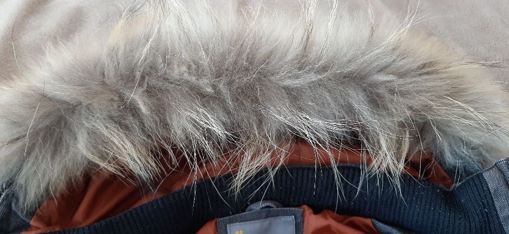 Детско зимно яке естествен пух от лисица на качулката Ръст 146-152