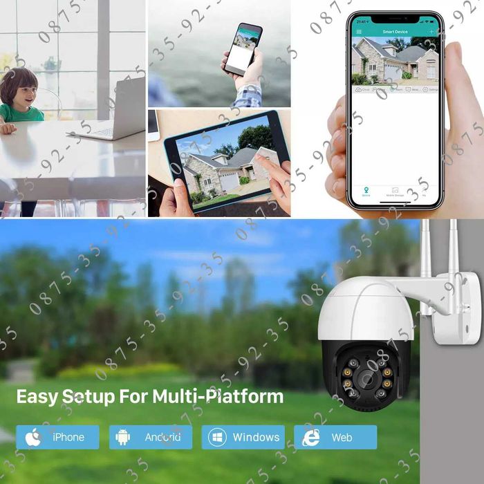 iCSee 8MP Куполна PTZ IP CAMERA WiFi Външна ВОДОУСТОЙЧИВА камера Wi-Fi