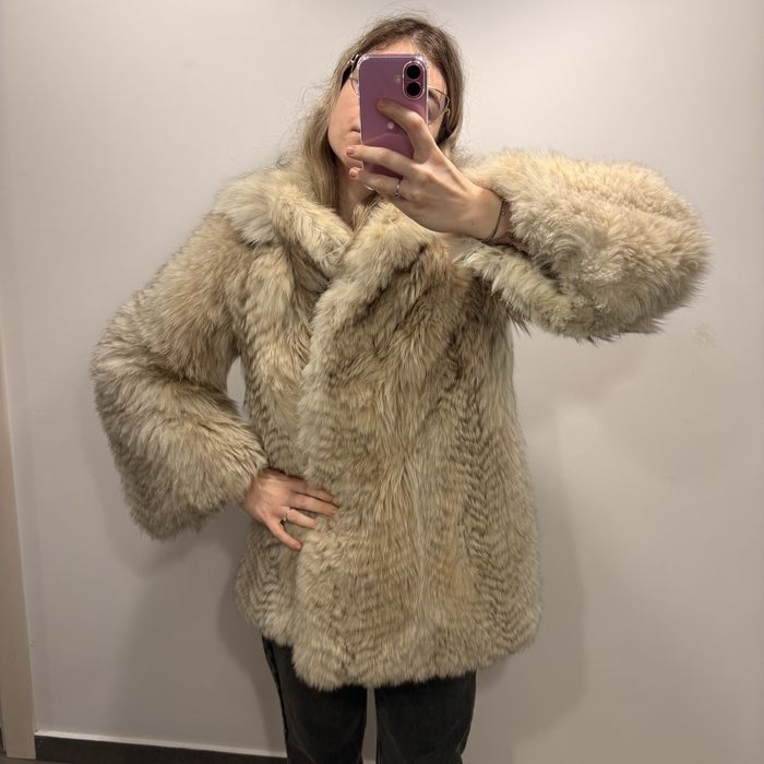 Haina blana naturala vulpe aurie