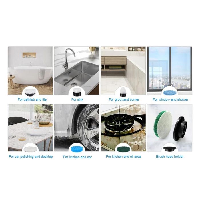 Perie Electrica De Curatare Wireless 7 Capete Inlocuibile 2 Viteze