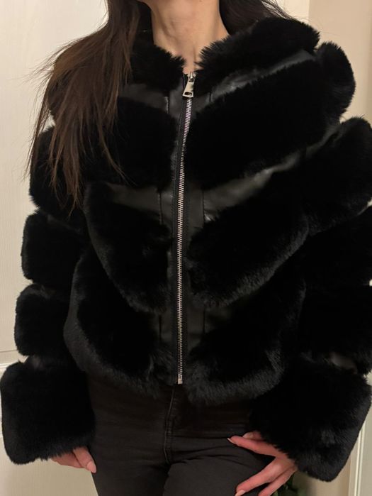 Еко палто с косъм XS