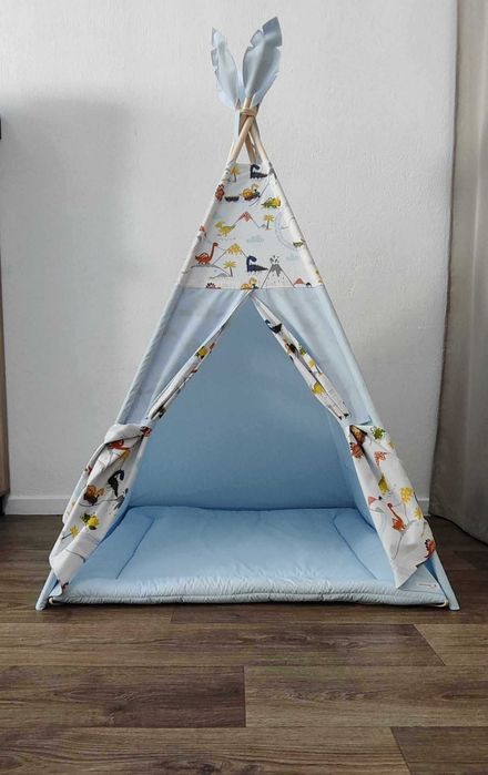 Детска индианска палатка (типи) с динозаври