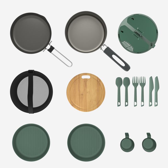 Set de gătit 500 camping din inox + - produs resigilat Decathlon