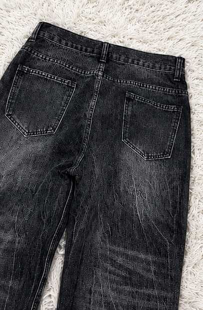 Blugi Negri Flared cu Efect Faded
