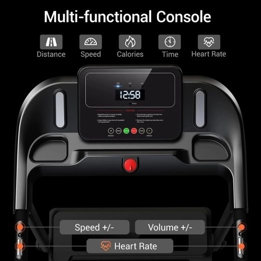 Сгъваема бягаща пътека  със сензор за пулс, безчетков мотор 3.0 НР.