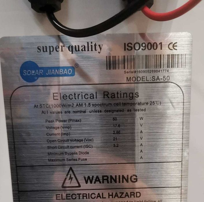Panou solar 50/100 w fotovoltaic panou negru