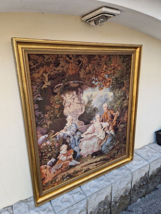 Уникален голям антикварен холандски гоблен