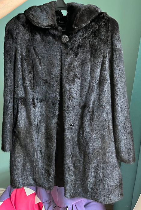 Шуба норковая с капюшоном