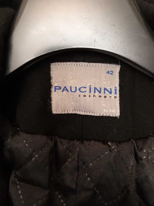 Пальто женское черное утепленное кашемировое