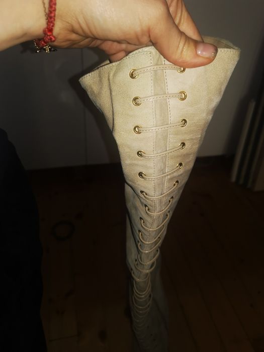 Италиански високи ботуши(Чизми)естествена кожа 40н.