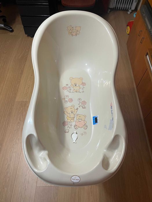 Бебешка вана с термометър, приставка и стойка Tega Baby Teddy Bear