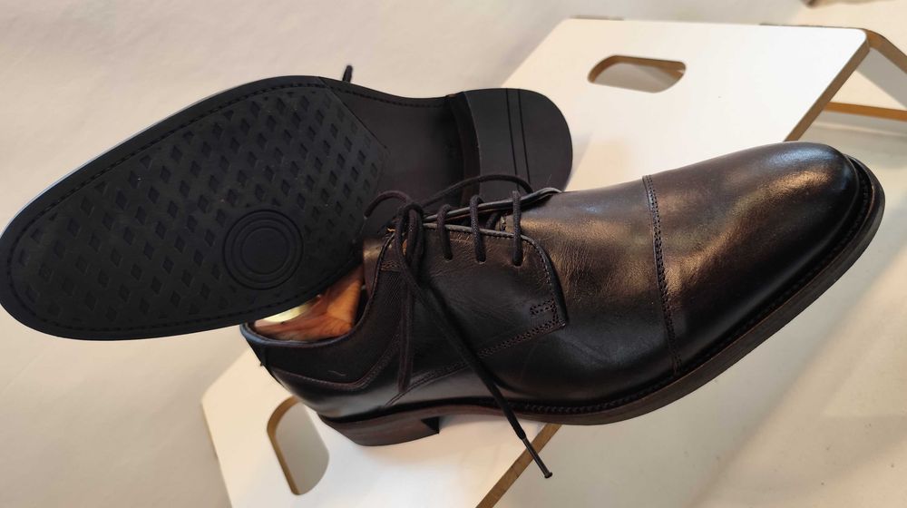 Pantofi cap toe 44 premium Oliver Jacob NOI piele naturala moale maro