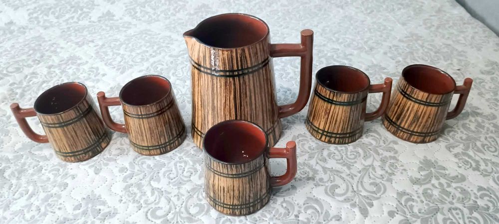 Ретро Битов Сервиз „Троянска керамика“ Дизайн „Буре“ (70-те години)