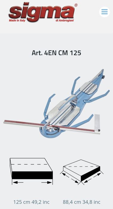 Sigma art. 4EN 125 cm seria 4 Nex masina de taiat gresie/faianta