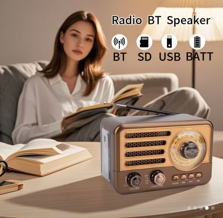 Многофункциональный приёмник / Bluetooth, USB, AUX, SD, FM-AM-SW.