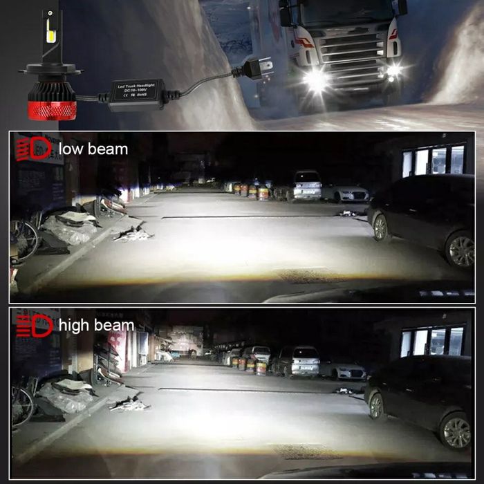 Set Două Becuri Led H7  400W/40000Lumeni/6000K/Pro Can-bus 100%