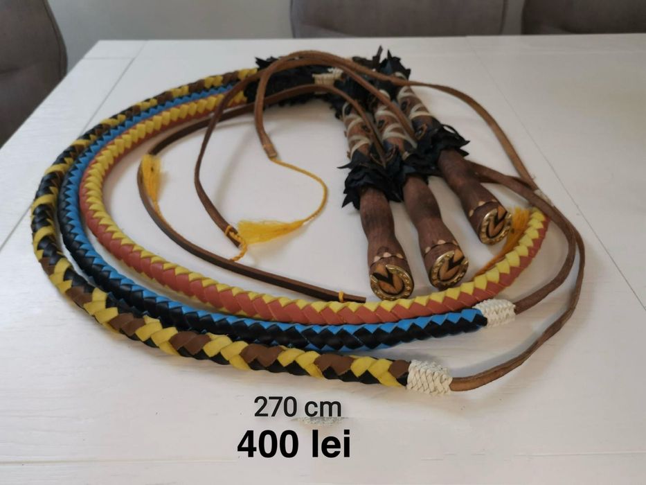 Bici traditional din piele, pocneste, cai, ciobani, oi, oieri