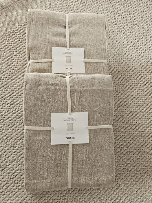 Zara Home set 2 draperii perdele in prespalat