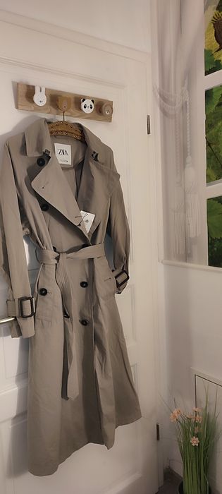 Trench clasic Zara cu eticheta, mărimea XS bej, model actual,