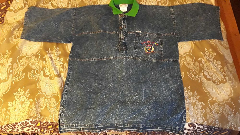 Дънкова риза с къс ръкав