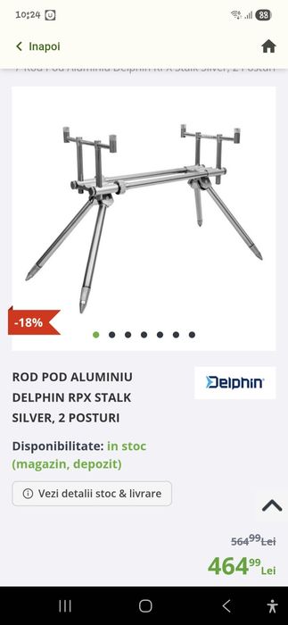 Rod pod 2 posturi Delphin RPX STALK SILVER