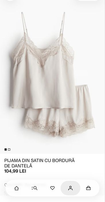 Vând 2 seturi lenjerie satinată H&M