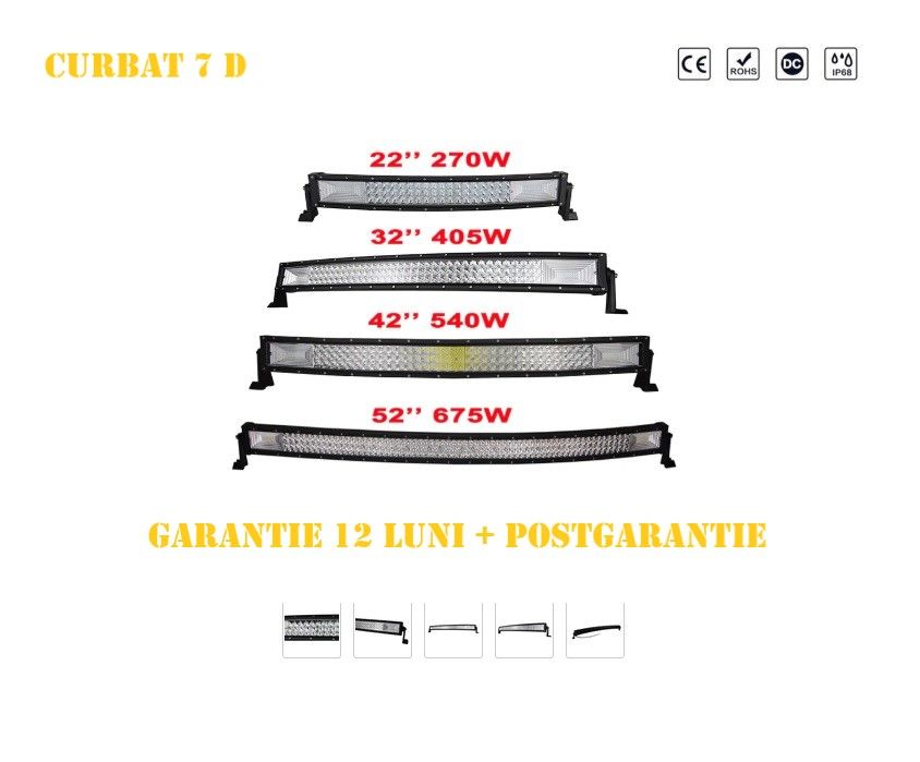Led bar CURBAT 7 D, Spot si Flood, 12-24, 60-134 cm, TRANSPORT 0