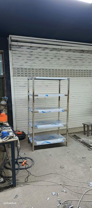 Стол и стеллаж из нержавеющей стали под заказ