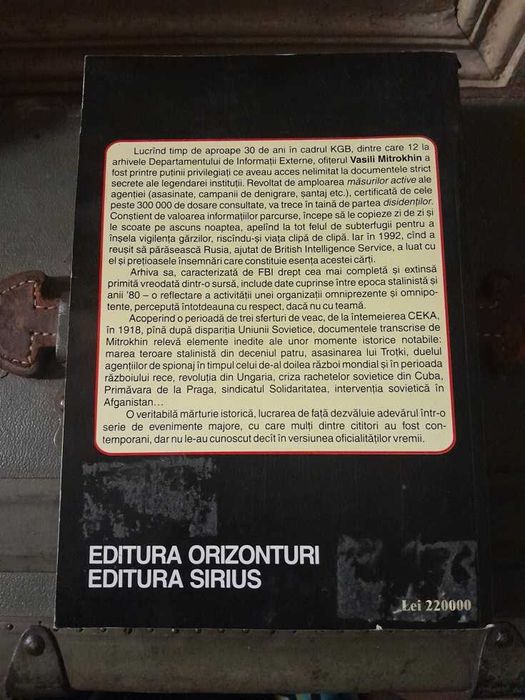 RARA,Arhiva Mitrokhin.KGB in Europa si in Vest,Vasili Mitrokhin,Andrew