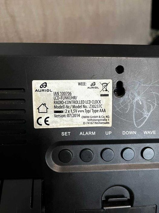 AURIOL statie meteo, ceas radiocomandat cu LCD, alarma