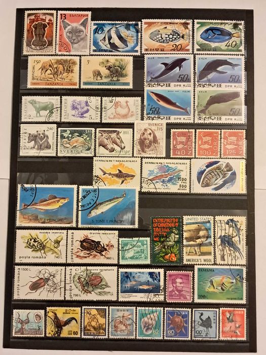 Пощенски марки тема ”Животни”.