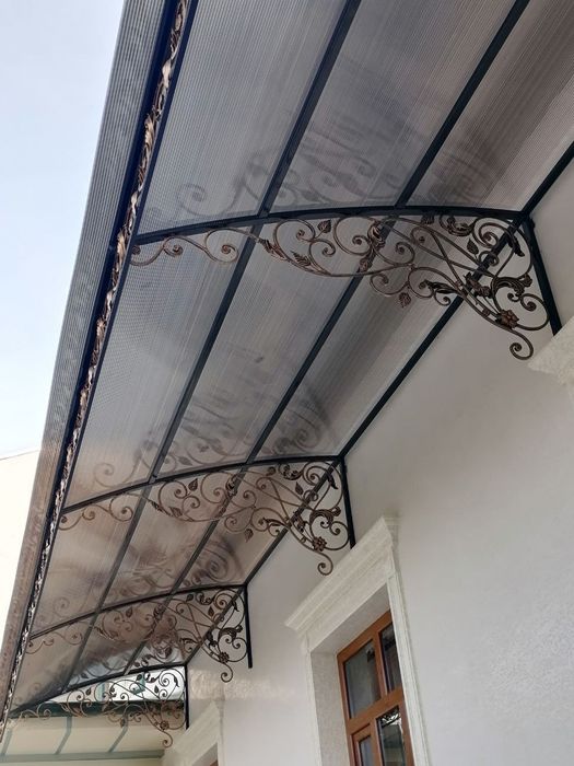 Элитные козырьки, навесы из лексана под ключ