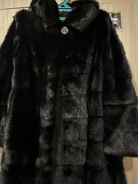 Норковая шуба черный бриллиант