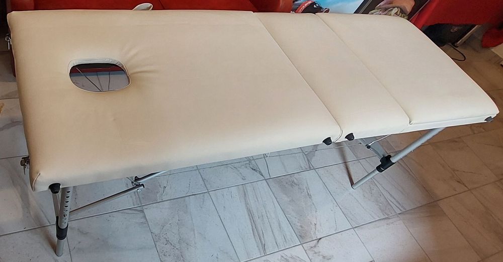 Masă de masaj pliabilă, portabilă și profesională din aluminiu cu husă