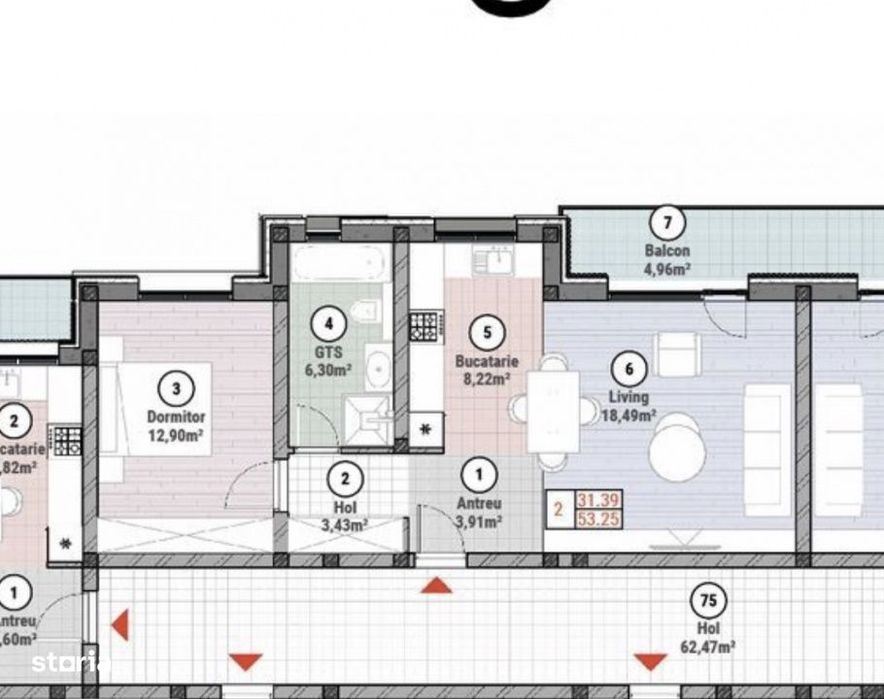 Oportunitate - Apartament cu 2 camere de 53 mp utili - Mosnita
