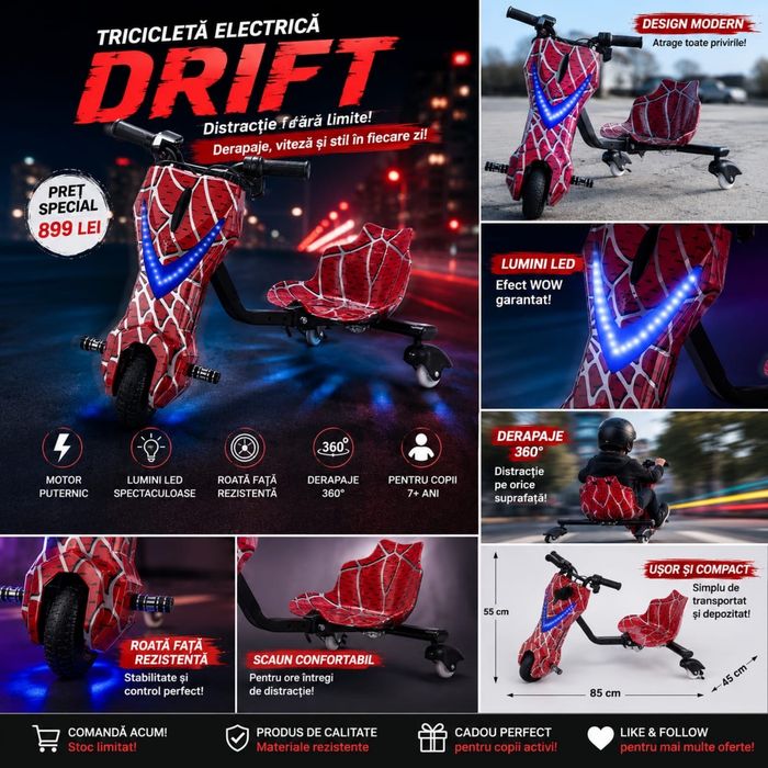 Tricicleta drift electrica