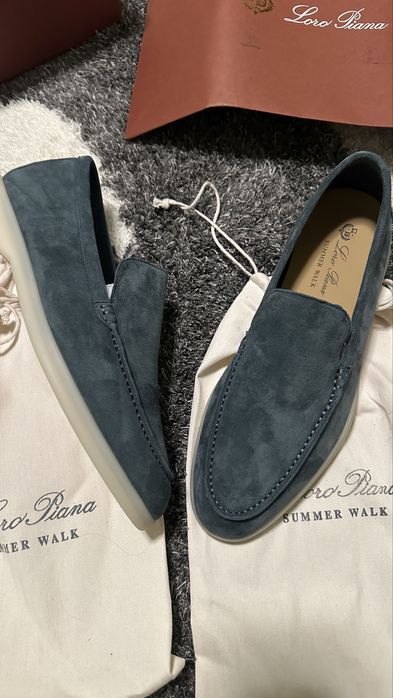 Pantofi Loro Piana Summer Walk Bleumarin 41 Noi Premium