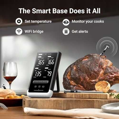 Нов Смарт BBQ Термометър 4 Безжични Сонди WiFi Bluetooth за Грил Пушилня Фурна месо