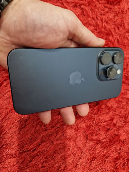 -Iphone 15Pro, ca Nou 256Gb 8Ram ireprosabil Bat:87%-691 cicluri incarcare Blue Titanium doar telefonul poze reale nici o reparatie/interventie MDM