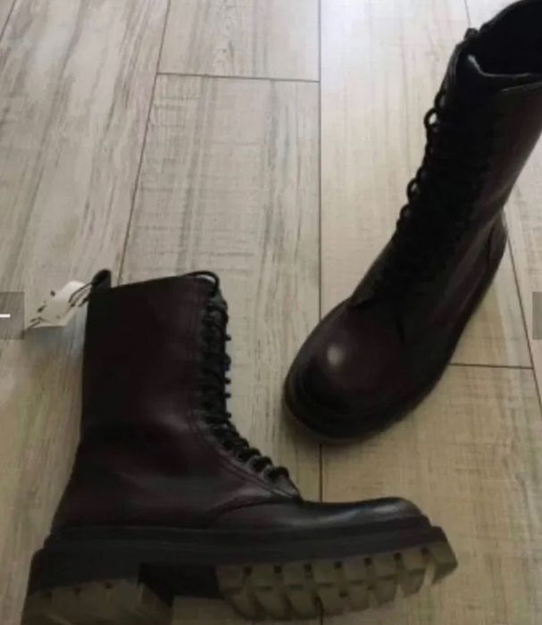 Черни боти ZARA ЕСТЕСТВЕНА кожа нови