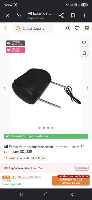 Vand tetiera cu ecran
