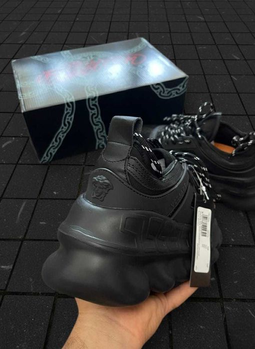 Adidasi VERSACE Chain Reaction Negru / Black - PREMIUM